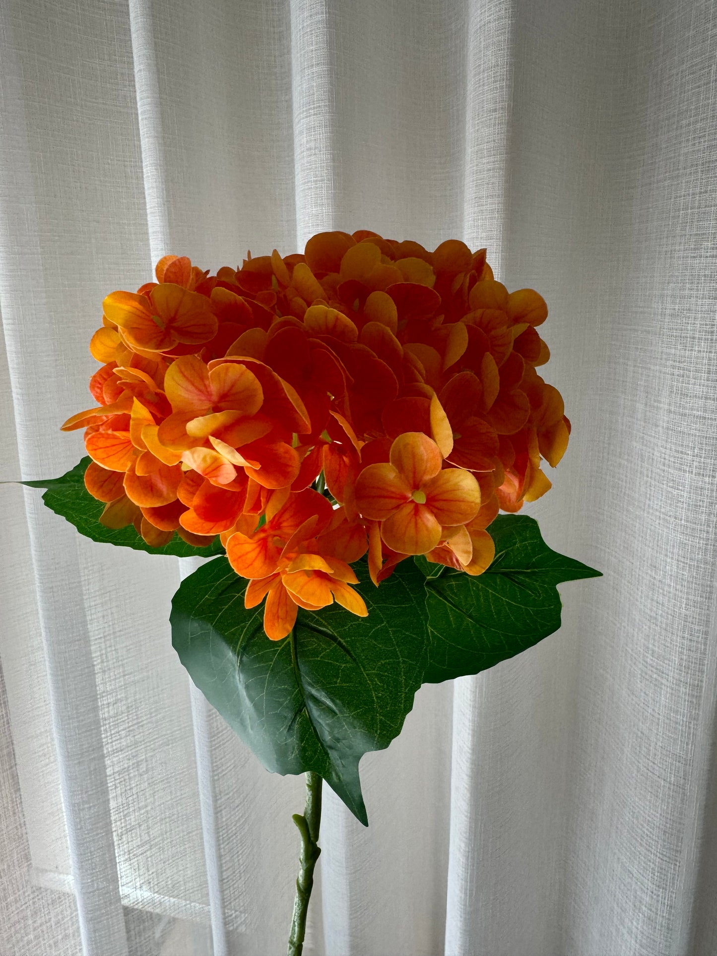 Real Touch Medium Hydrangea Orange