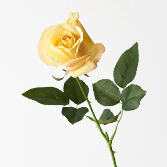Real Touch Small Yvie Rose Single Stem Yellow