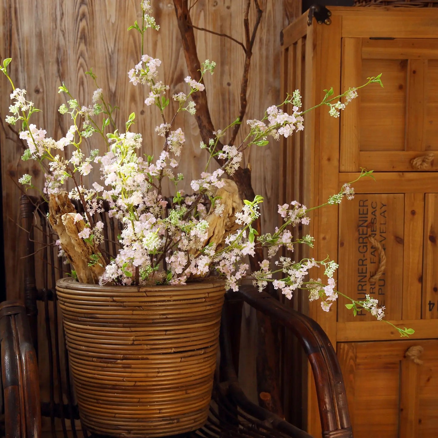 Snow Willow Cherry Blossom Whimsical White
