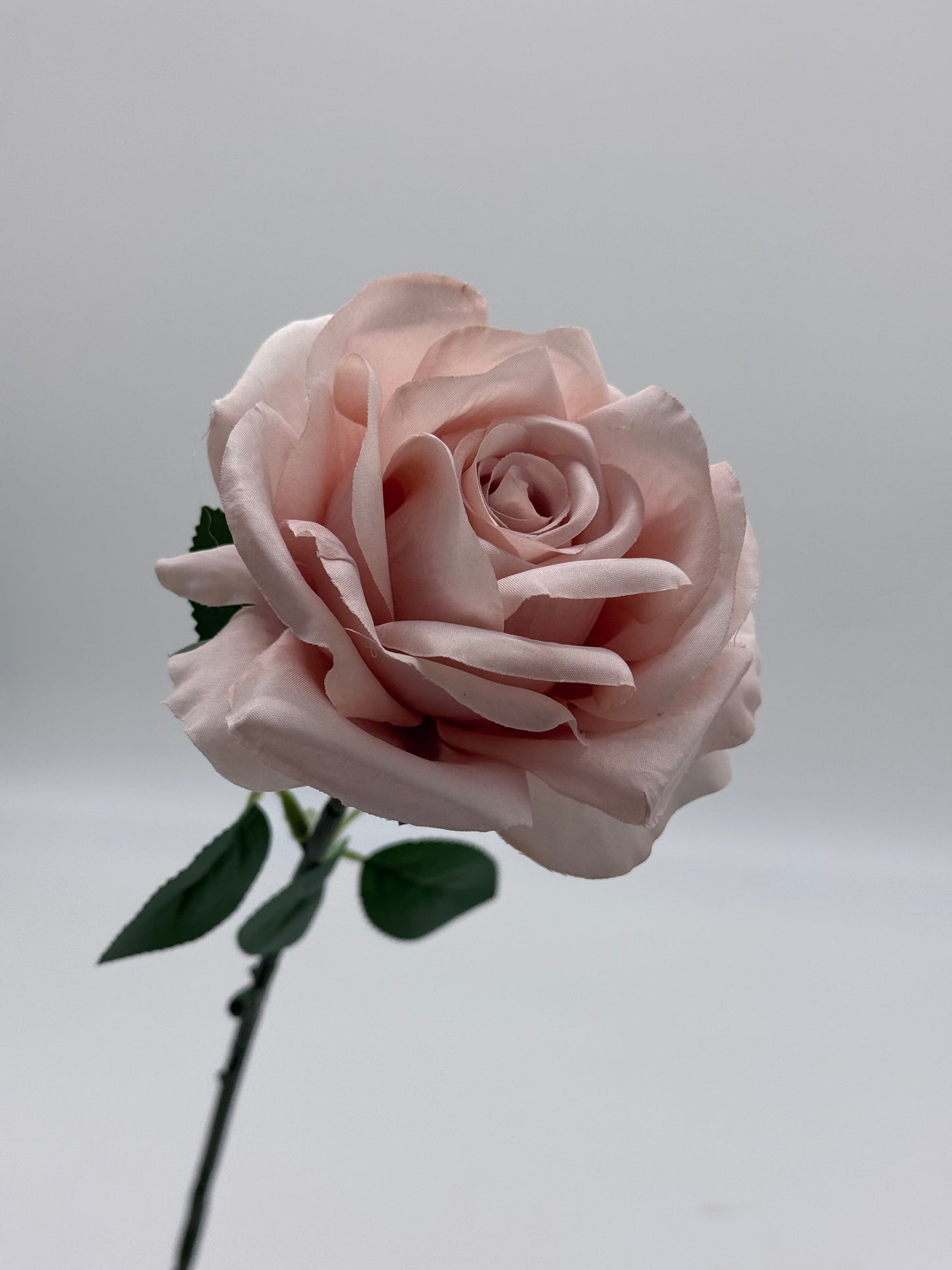 Rose Single Stem Soft Pink Silk