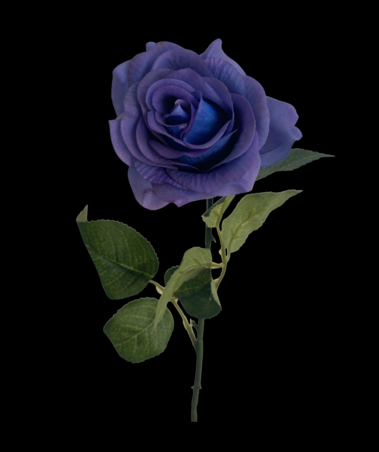 Real Touch Single Stem Small Rose Navy