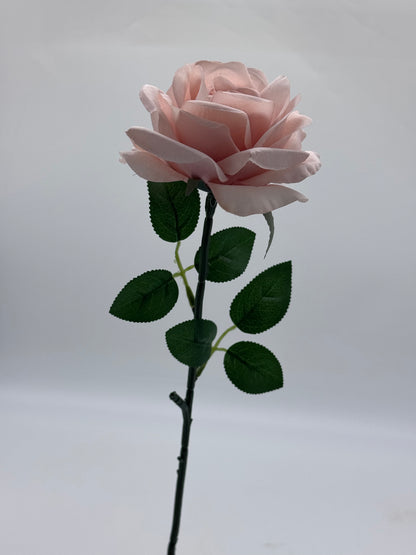 Rose Single Stem Soft Pink Silk