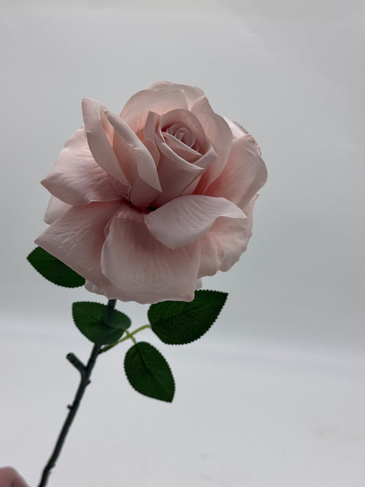 Rose Single Stem Soft Pink Silk