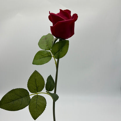 Single Stem Anna Rose Open Bud Real Touch Red