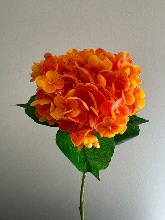 Real Touch Medium Hydrangea Orange