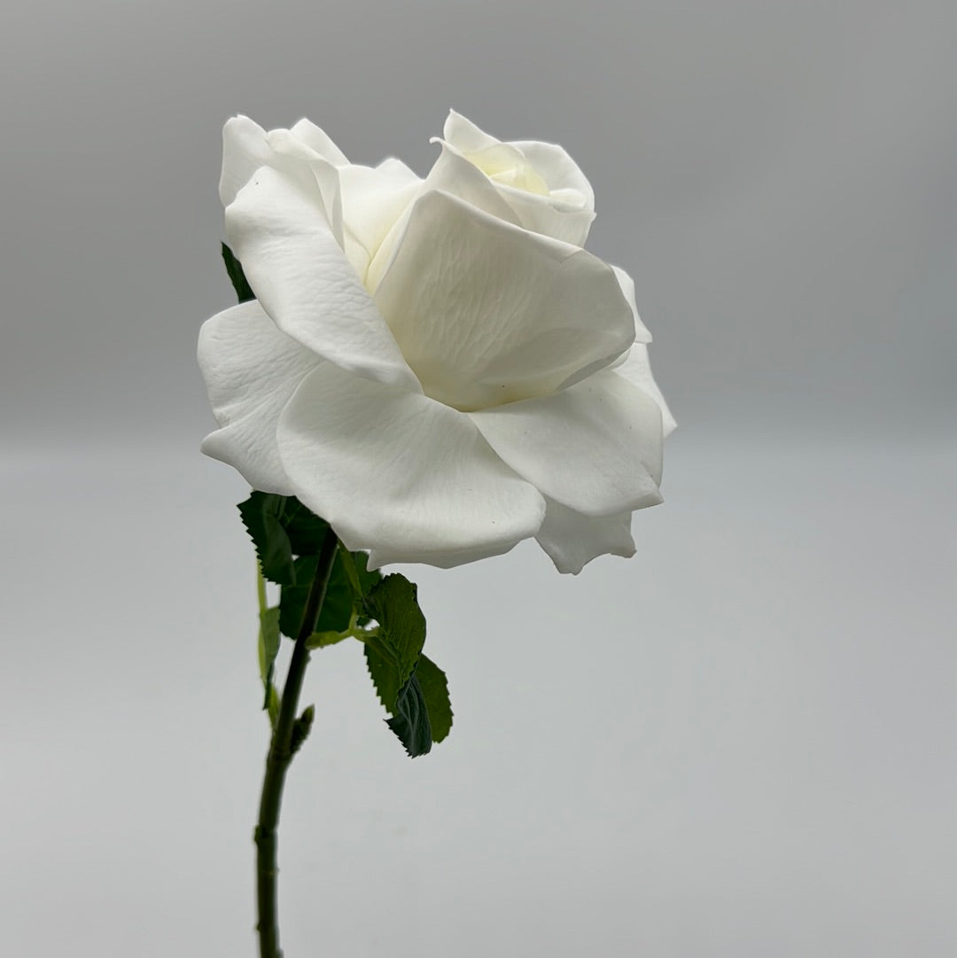 Real Touch Tricia Rose White Single Stem