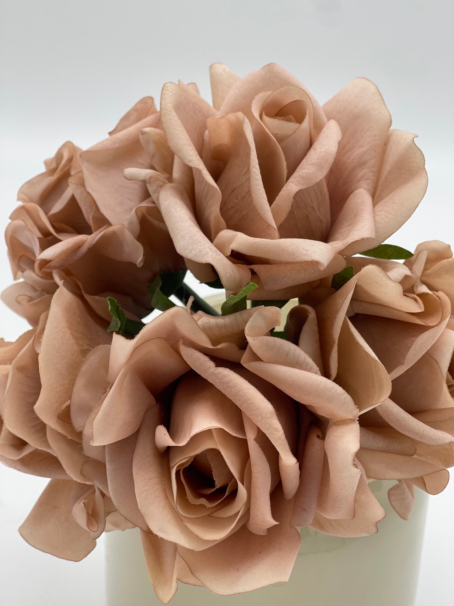 Adele Real Touch 5 Heads Bouquet Roses Dusty Pink