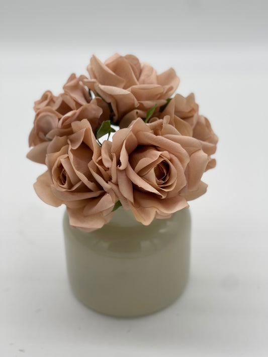 Adele Real Touch 5 Heads Bouquet Roses Dusty Pink