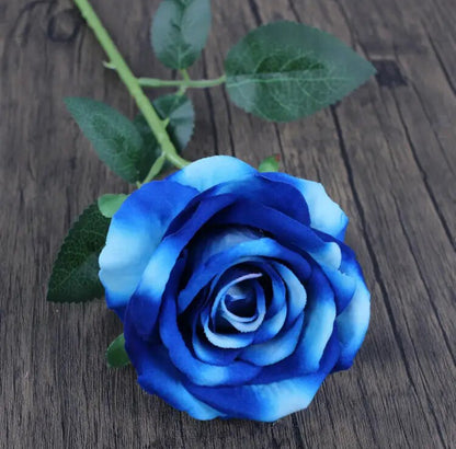 Velvet Single Stem Rose Blue