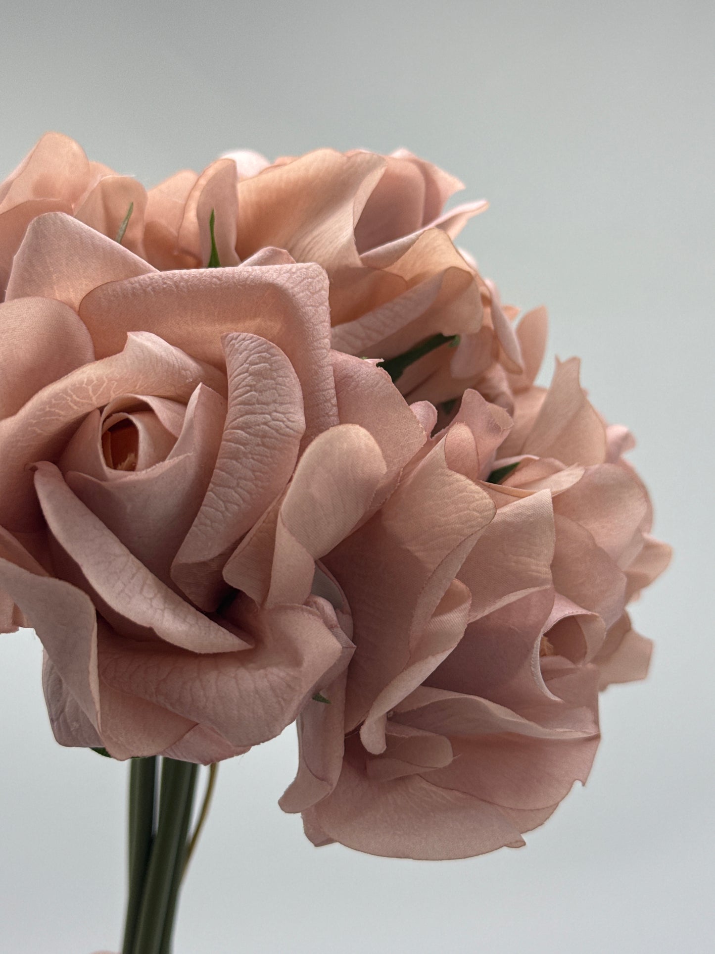 Adele Real Touch 5 Heads Bouquet Roses Dusty Pink