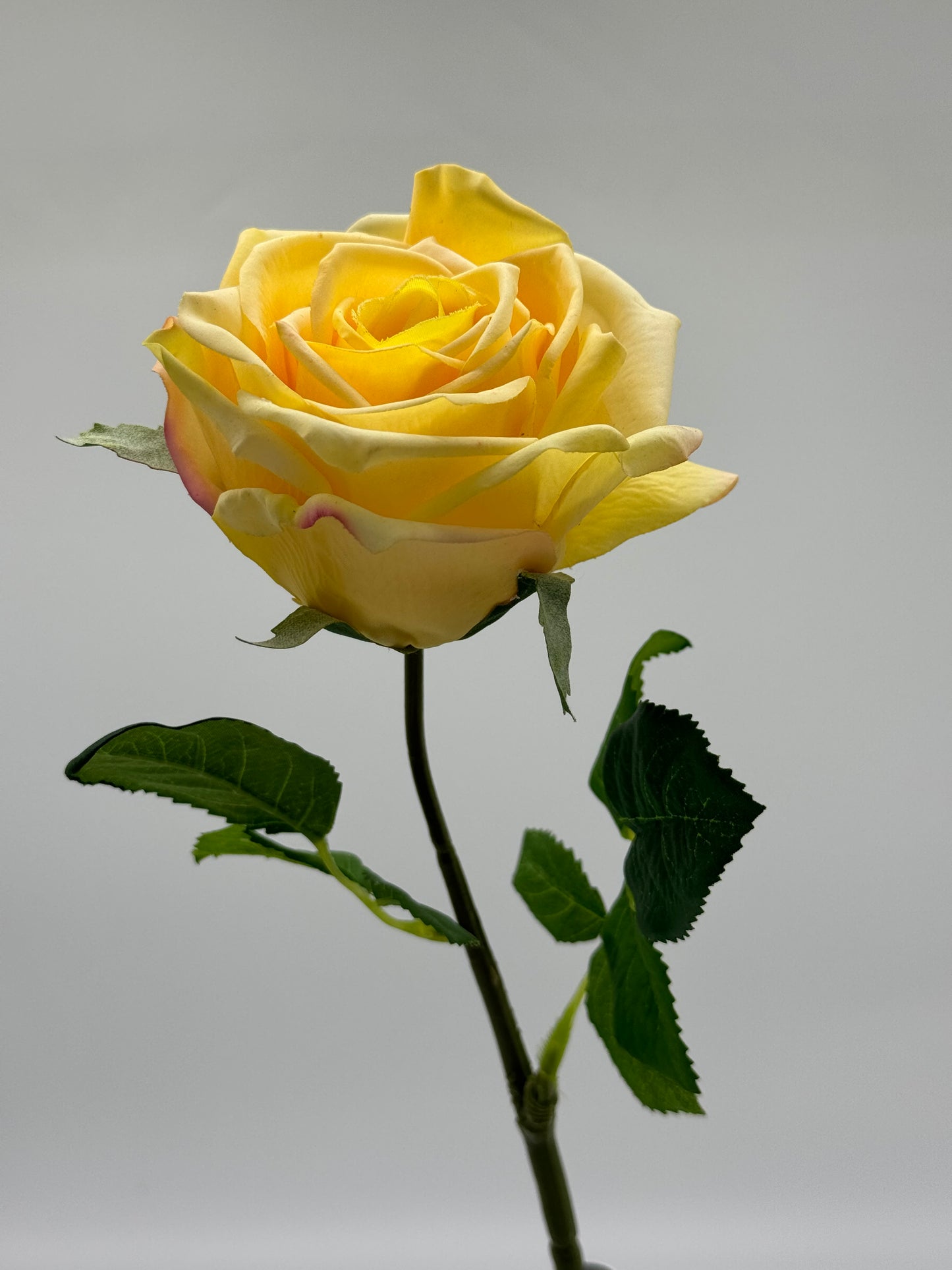 Tricia Real Touch Single Stem Rose Yellow