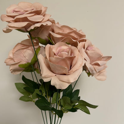 10 Head Lauren Bouquet Roses Dusty Pink