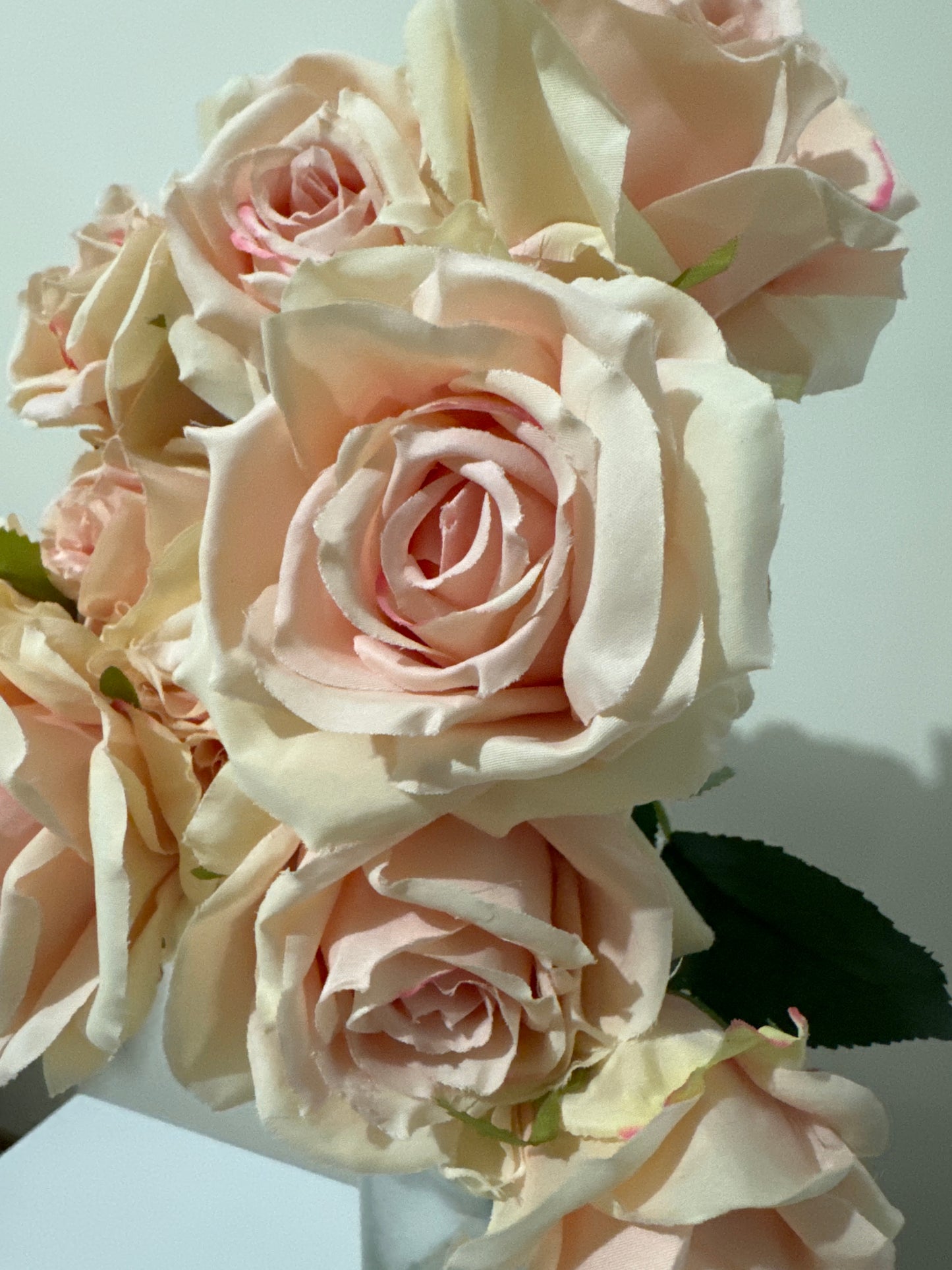 10 Head Lauren Bouquet Roses Champagne Pink