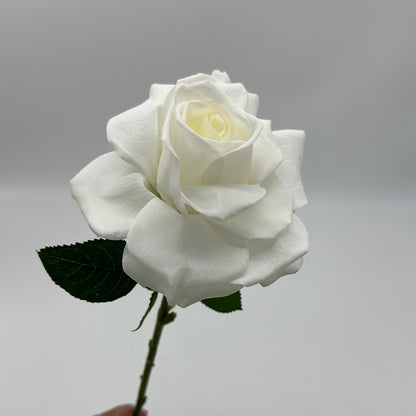 Real Touch Tricia Rose White Single Stem