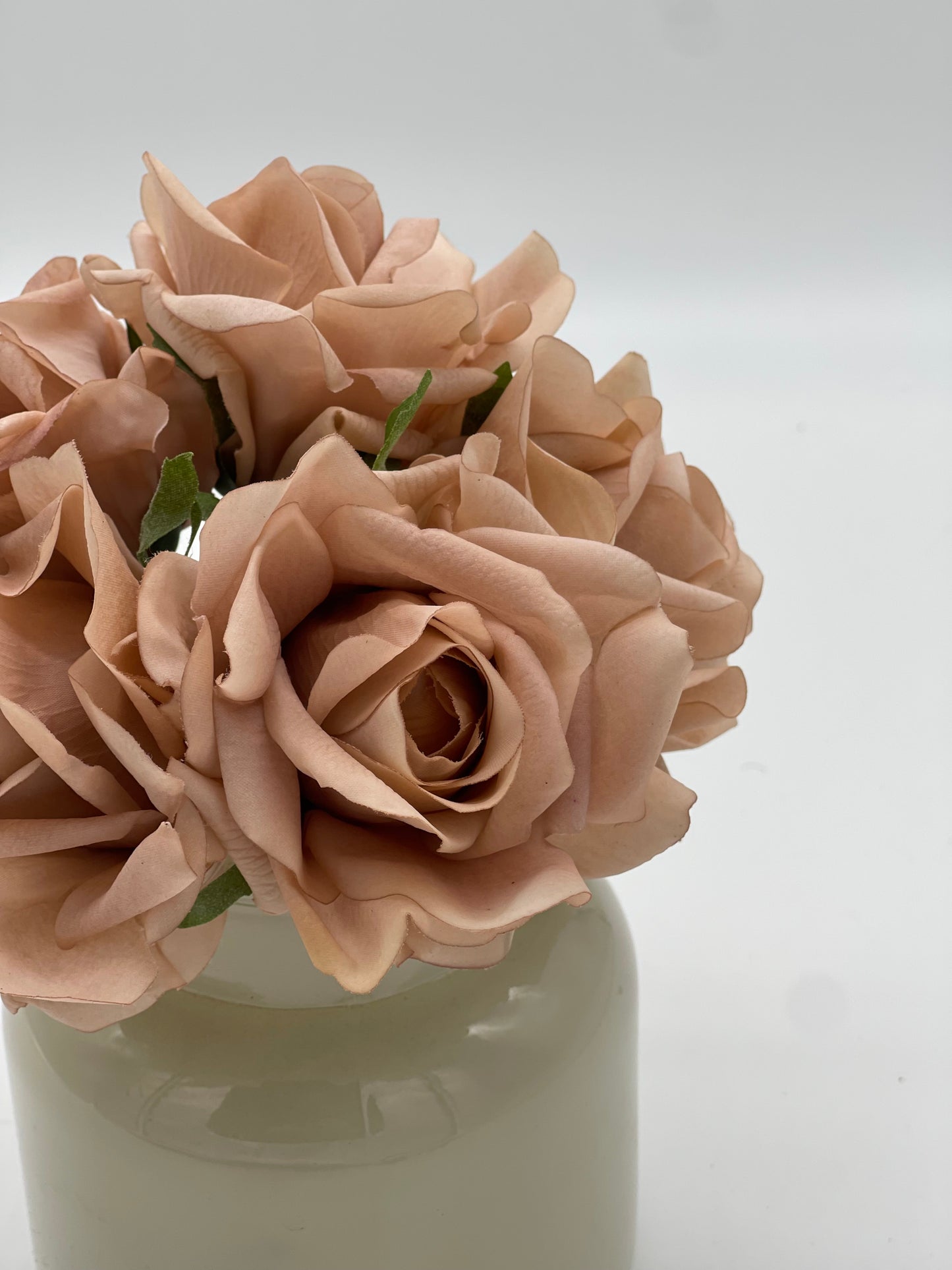 Adele Real Touch 5 Heads Bouquet Roses Dusty Pink