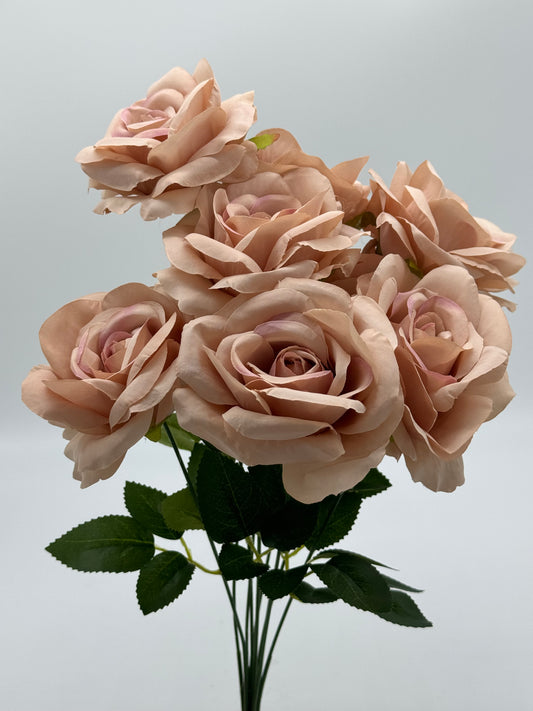 10 Head Lauren Bouquet Roses Dusty Pink