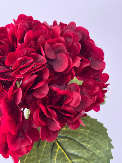 Real Touch Hydrangea White Deep Red