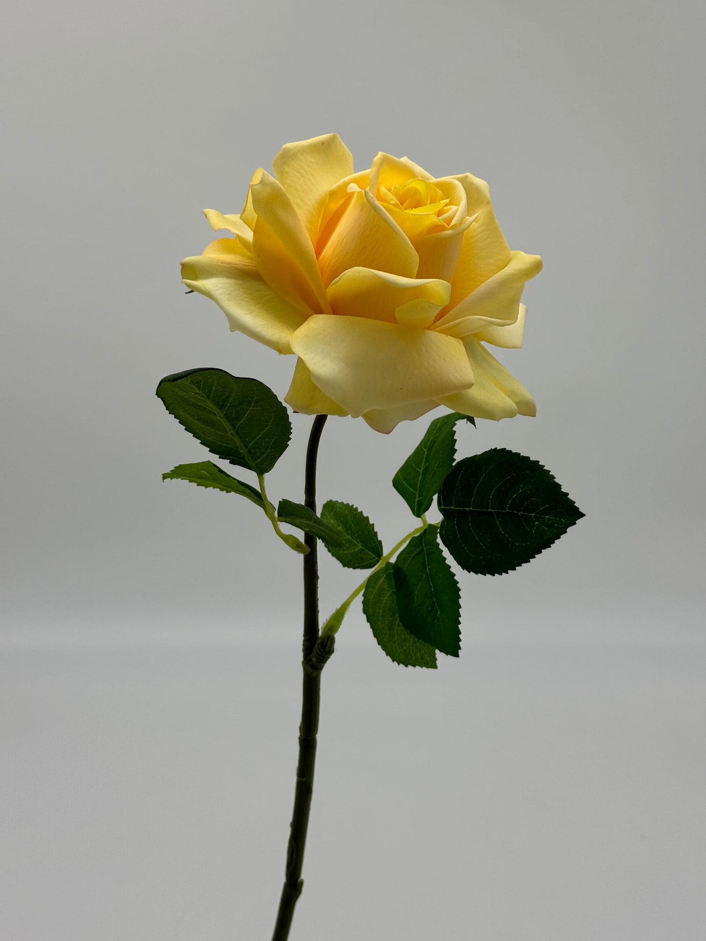 Tricia Real Touch Single Stem Rose Yellow