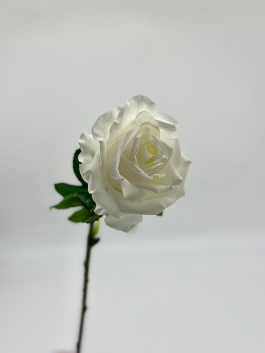 Real Touch Gina Rose White Single Stem