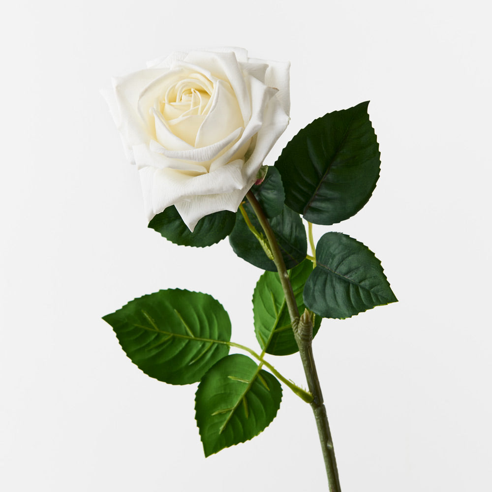 Real Touch Rose Single Stem White