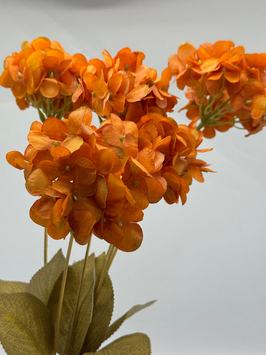 Hydrangea Silk 6 Head Bush Spray Dried Look