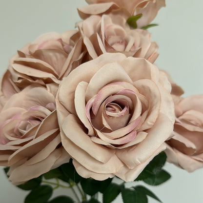 10 Head Lauren Bouquet Roses Dusty Pink