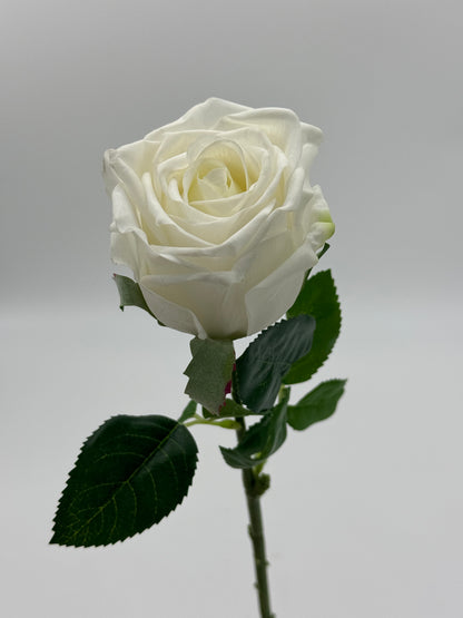 Real Touch Tricia Rose White Single Stem