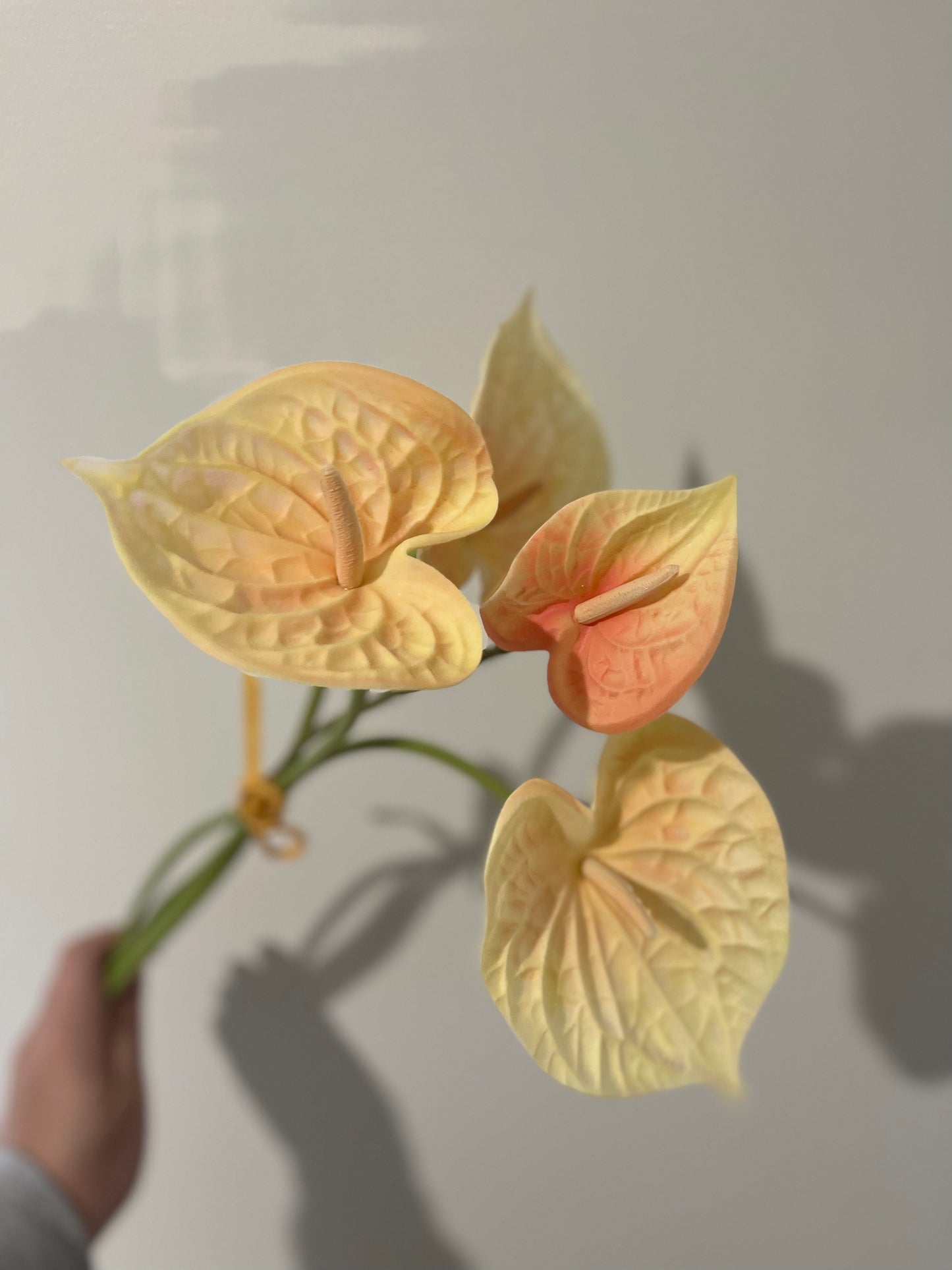 Real Touch Anthurium Orange Bunch 4pc