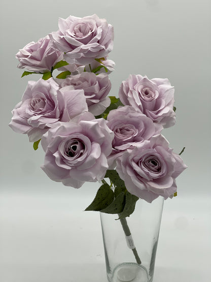 9 Head Stella Bouquet Roses Lilac