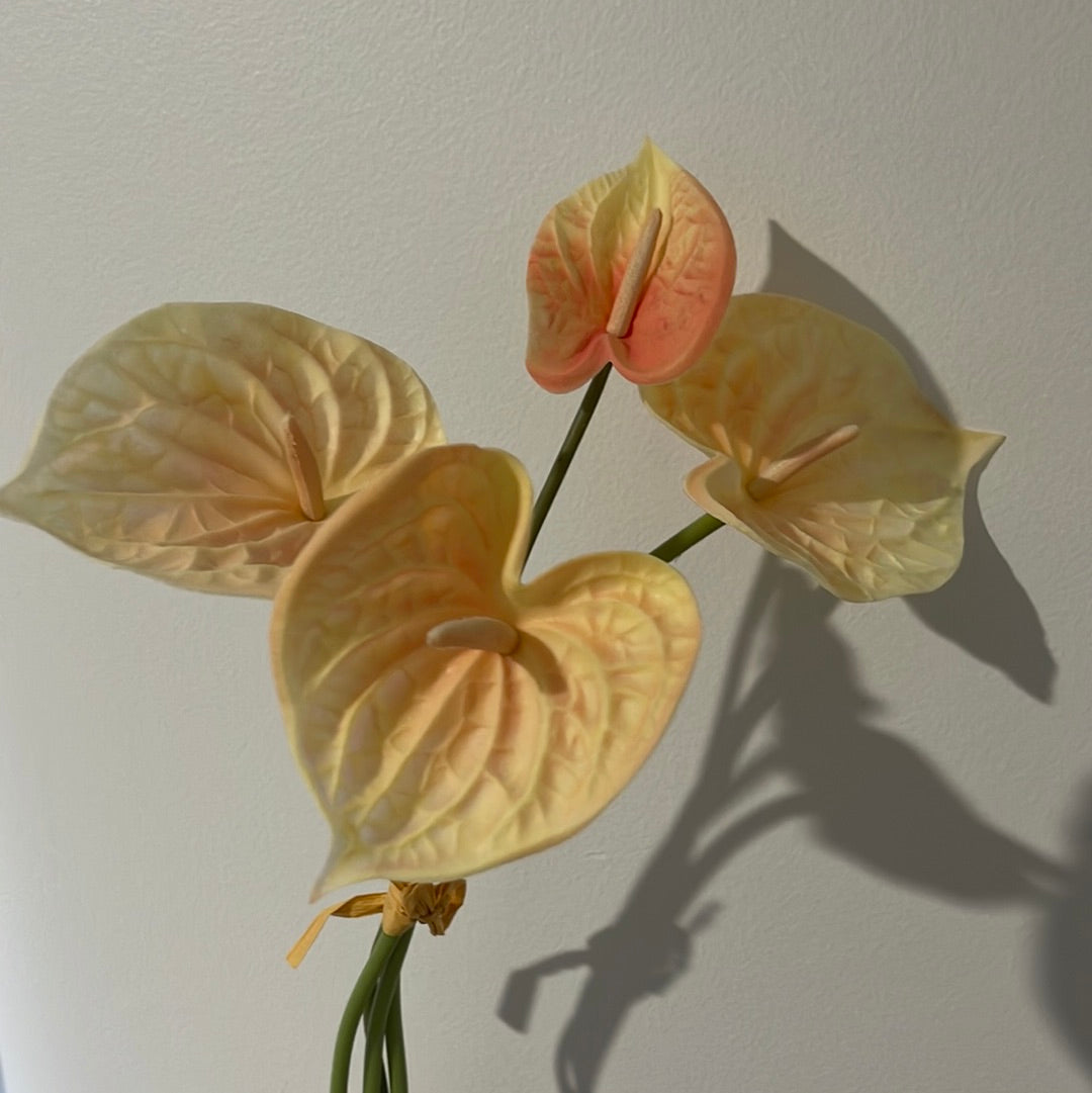 Real Touch Anthurium Orange Bunch 4pc