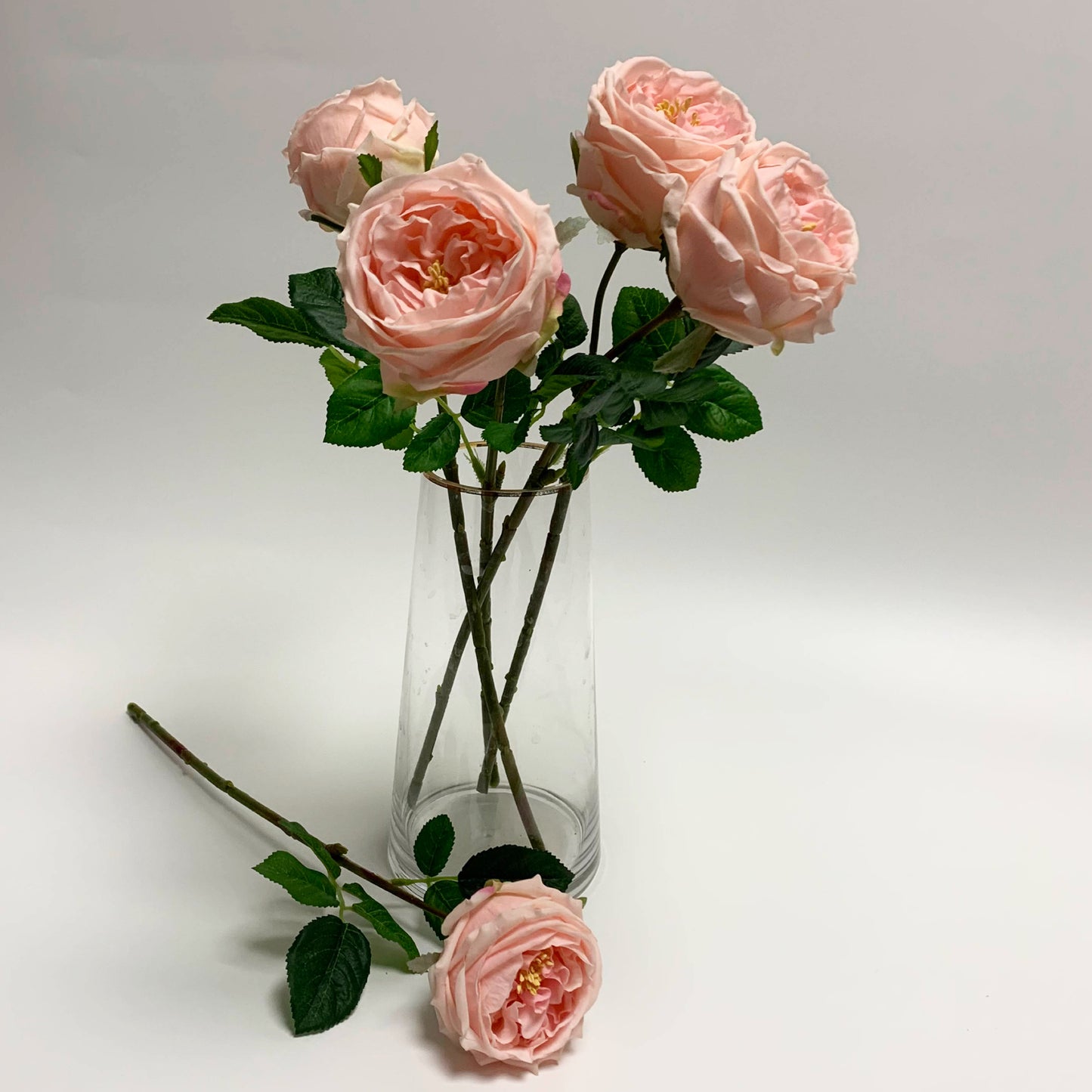 Real Touch Single Stem David Austin Roses Pink