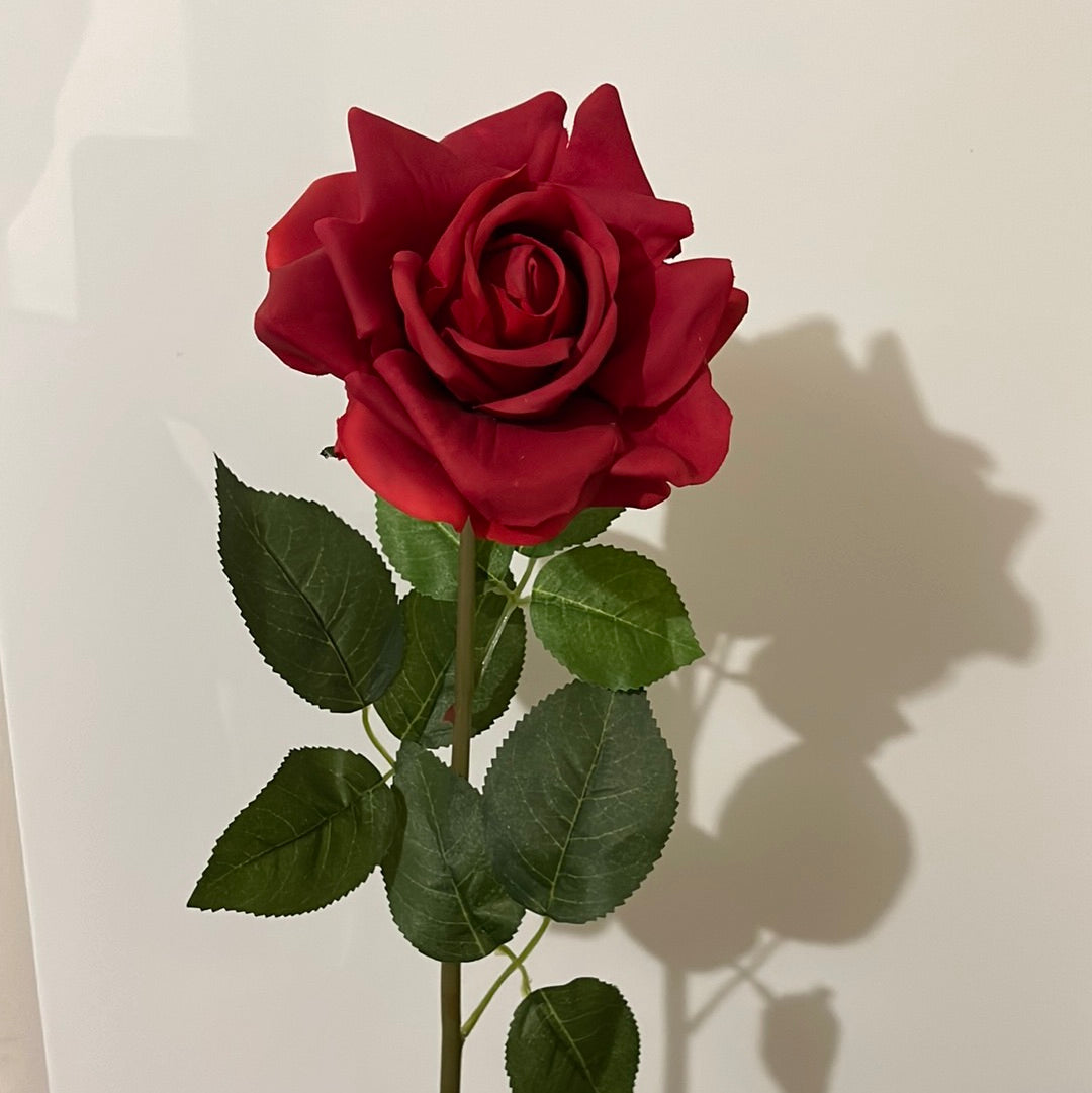 Real Touch Louis Single Stem Rose Red