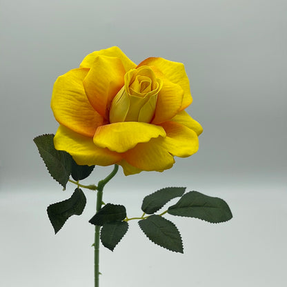 Velvet Single Stem Rose Yellow