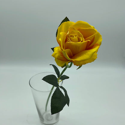 Velvet Single Stem Rose Yellow