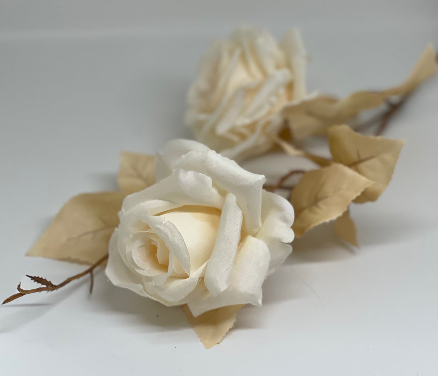 2 Heads Branch Roses Beige