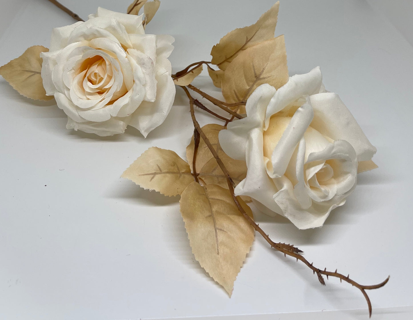 2 Heads Branch Roses Beige