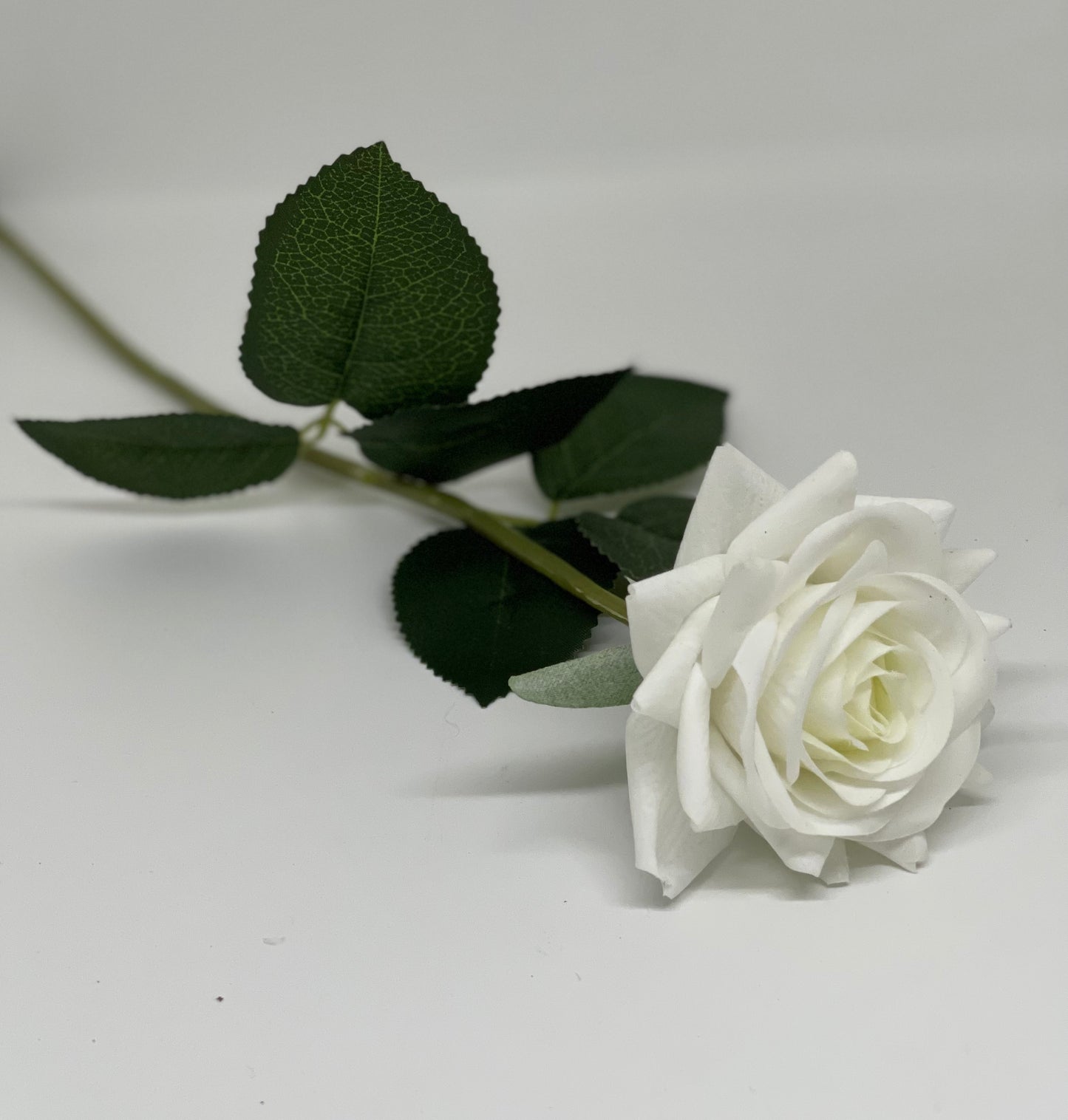 Real Touch Single Stem Small Rose White