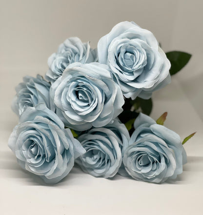 9 Head Emma Bouquet Roses Blue