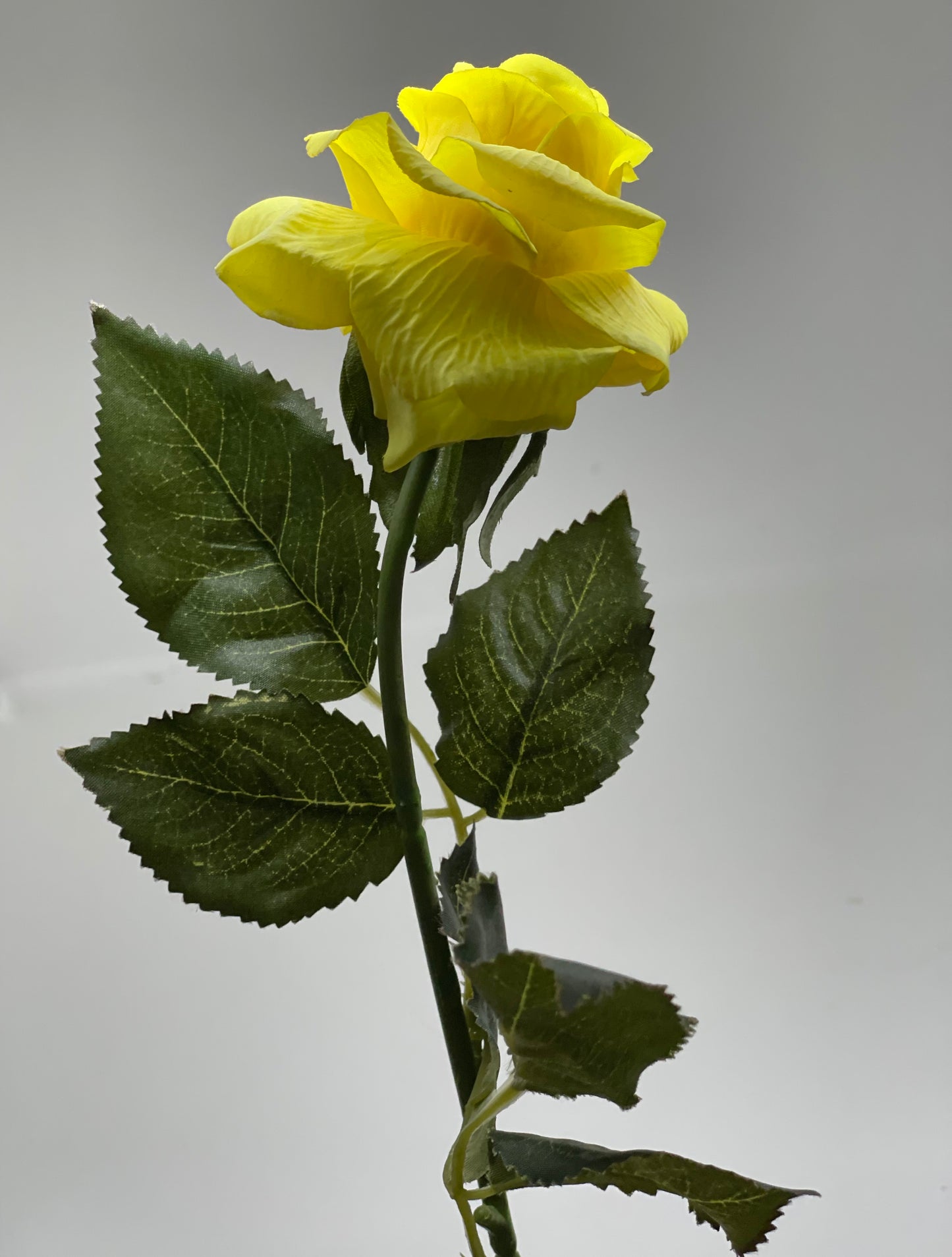 Real Touch Single Stem Small Rose Yellow