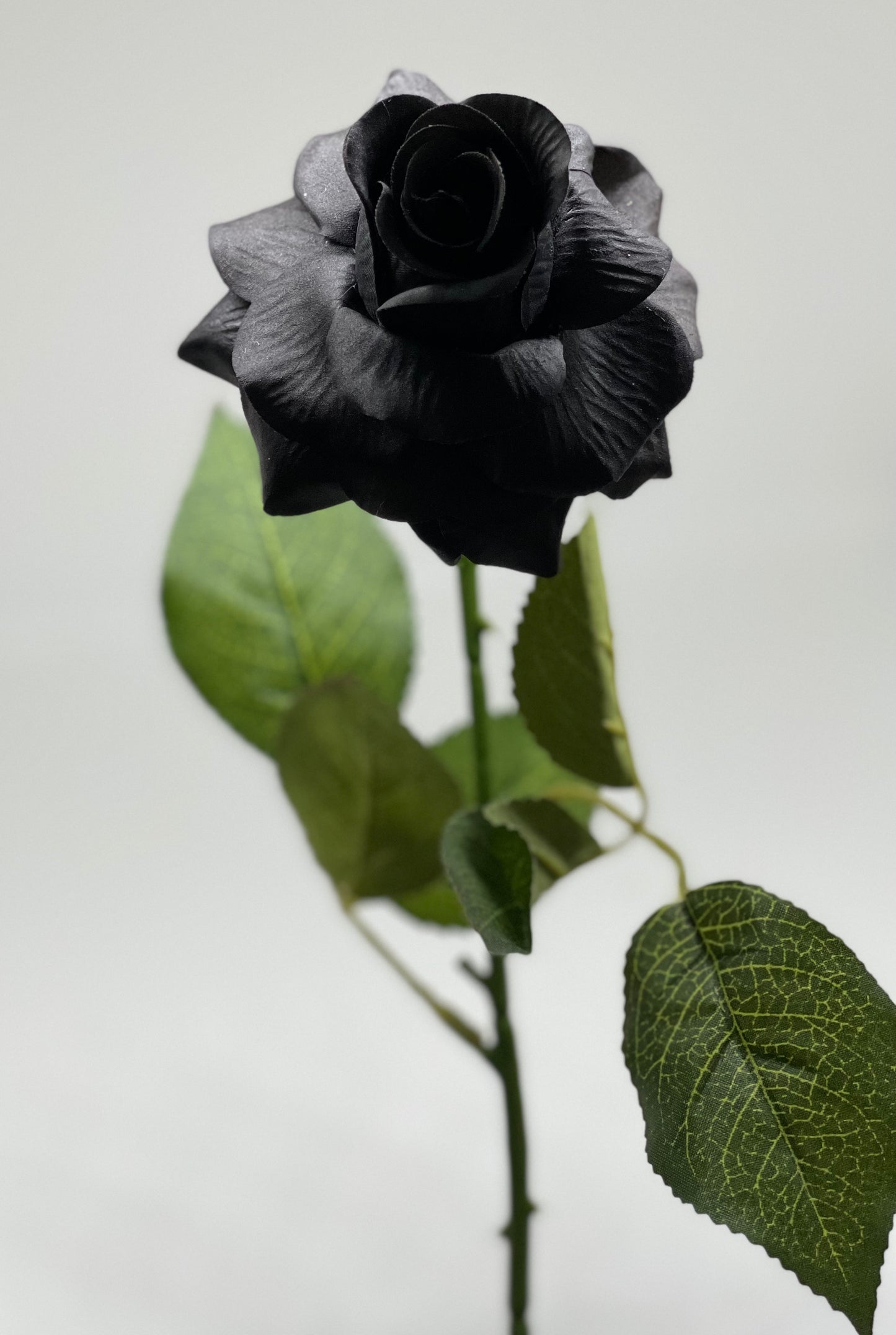 Real Touch Single Stem Small Rose Black