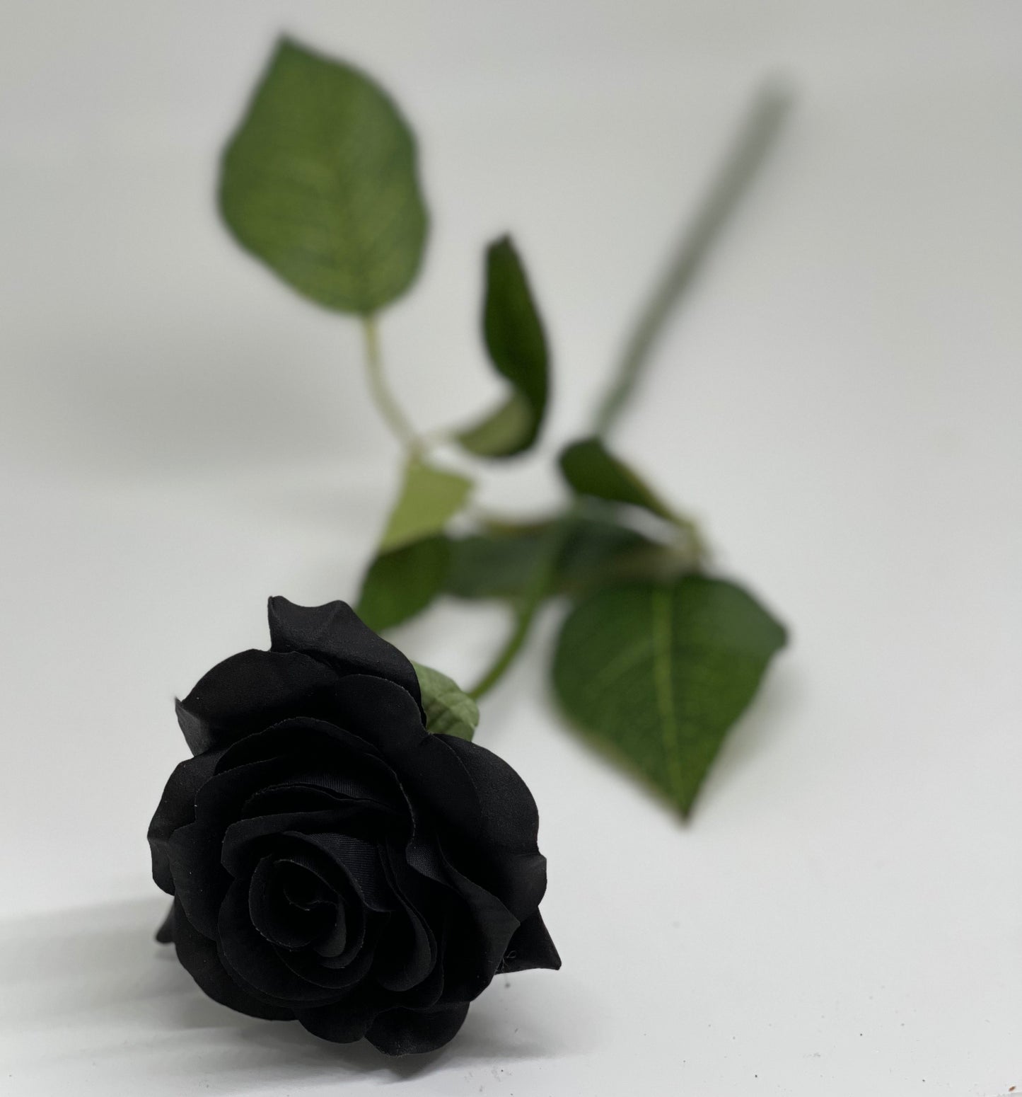 Real Touch Single Stem Small Rose Black