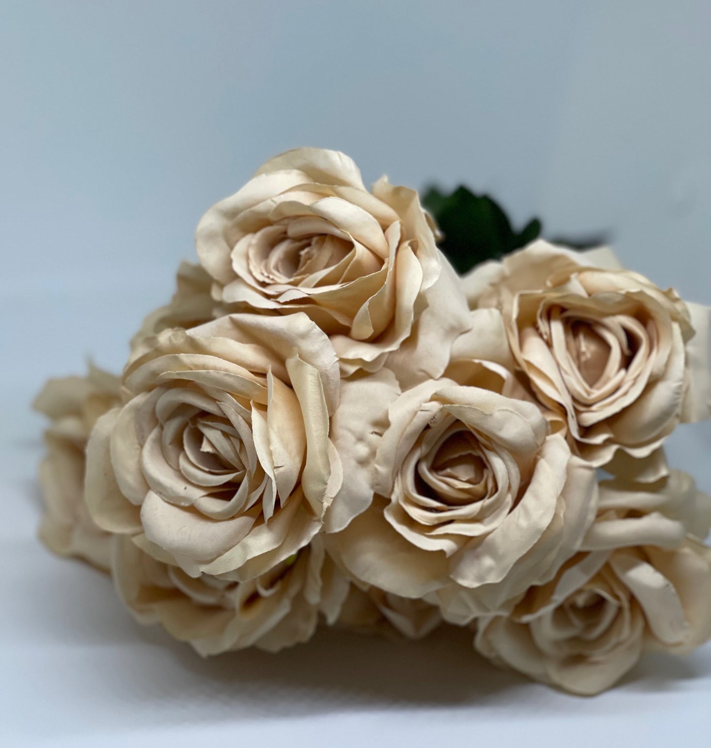 10 Head Lauren Bouquet Roses Champagne