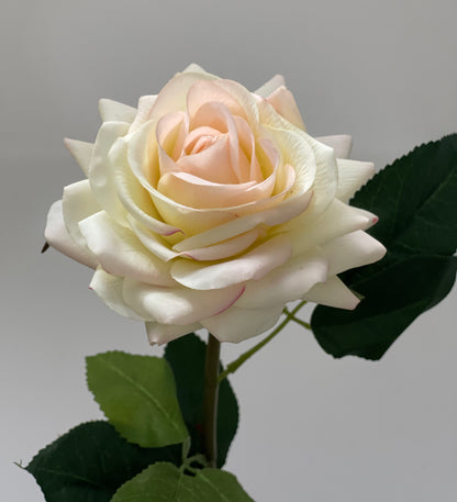 Real Touch Single Stem Rose White Pink