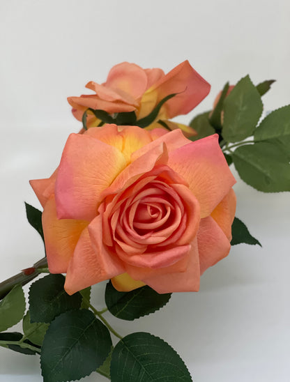 Real Touch 3 Stem Roses Orange