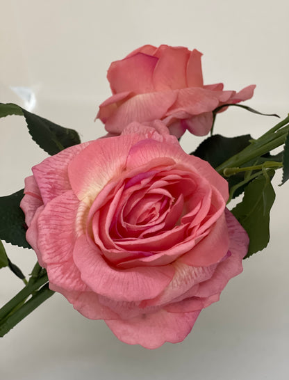 Real Touch 5 Stem Bud Roses Pink