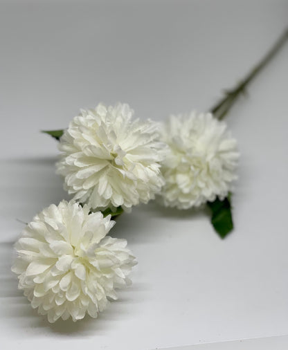 3 Head Chrysanthemum Ball White