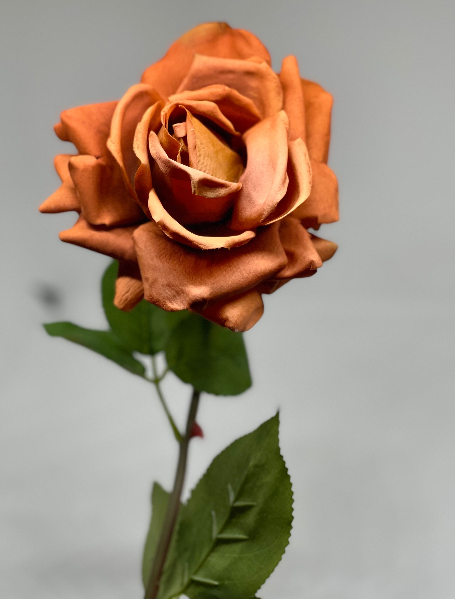 Louis Real Touch Single Stem Rose Premium Rust