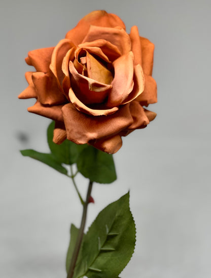 Louis Real Touch Single Stem Rose Premium Rust