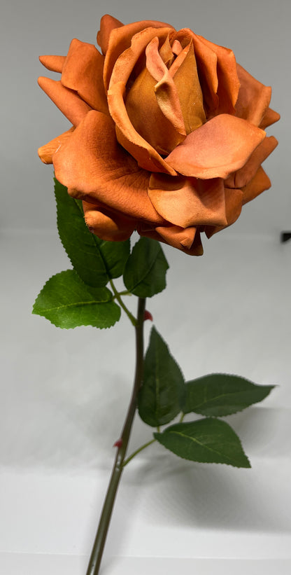 Louis Real Touch Single Stem Rose Premium Rust