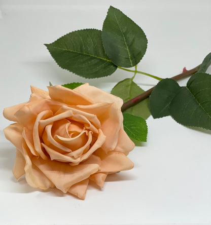 Louis Real Touch Single Stem Rose Premium Peach